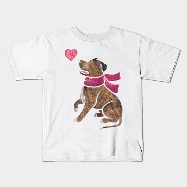 Watercolour Staffie Kids T-Shirt by animalartbyjess